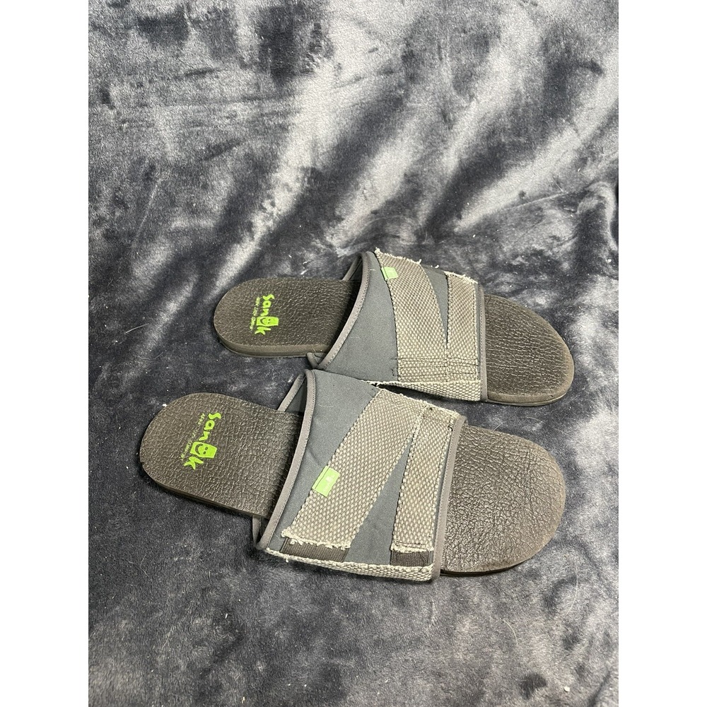 Sanuk Land Shark Beer Cozy Slide Sandals Black Size Men's 14